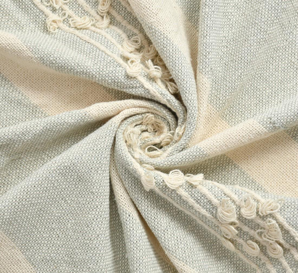Sage Stripe Handwoven Throw Blanket (51"x71")