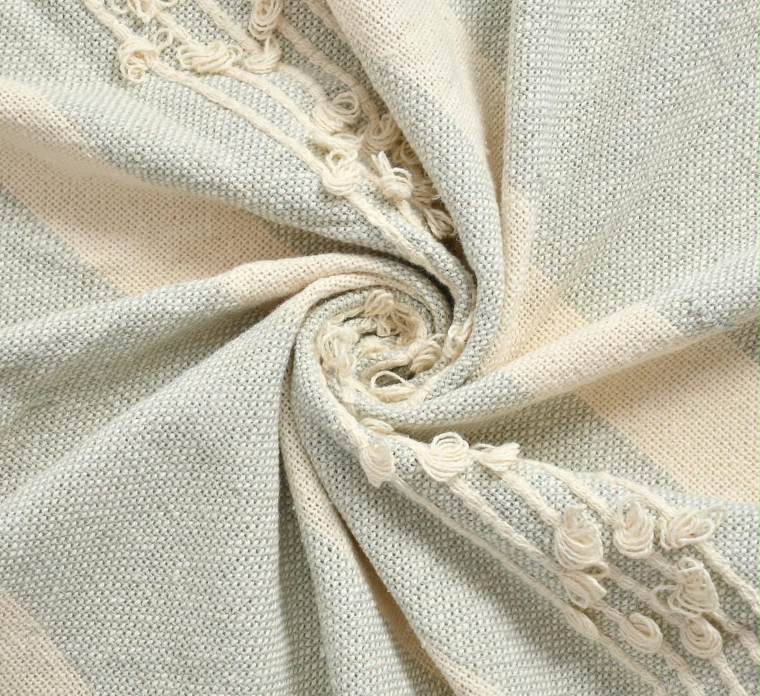Sage Stripe Handwoven Throw Blanket (51"x71")