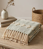 Sage Stripe Handwoven Throw Blanket (51"x71")