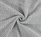 Cloud Grey Herringbone Handwoven Throw Blanket (51"x71")