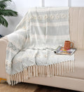 Sage Stripe Handwoven Throw Blanket (51"x71")