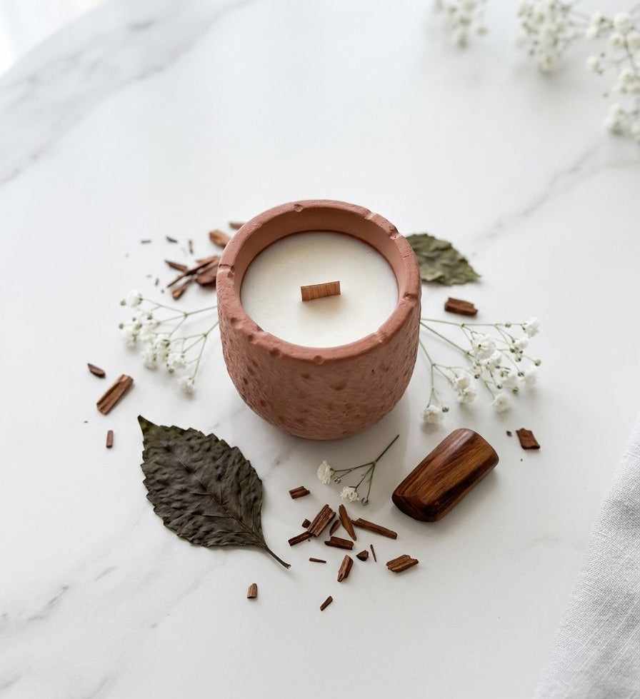 Warm Earth Candle — Sandalwood & Patchouli